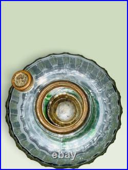 Aladdin B-105 Corinthian Oil Lamp Clear Green Beta Crystal UV Reactive 1936