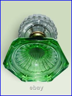 Aladdin B-105 Corinthian Oil Lamp Clear Green Beta Crystal UV Reactive 1936