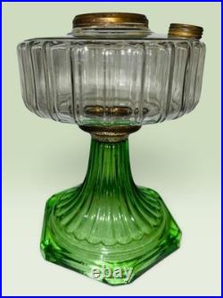 Aladdin B-105 Corinthian Oil Lamp Clear Green Beta Crystal UV Reactive 1936