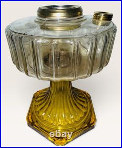 Aladdin B-106 Corinthian Amber Beta Crystal Base Kerosene Lamp 1936 Mfg