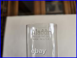 Aladdin B-106 Corinthian Clear Over Amber Oil Lamp, Model B Burner, Chimney 1936