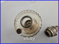 Aladdin B-106 Corinthian Clear Over Amber Oil Lamp, Model B Burner, Chimney 1936