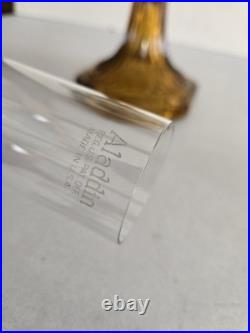 Aladdin B-106 Corinthian Clear Over Amber Oil Lamp, Model B Burner, Chimney 1936