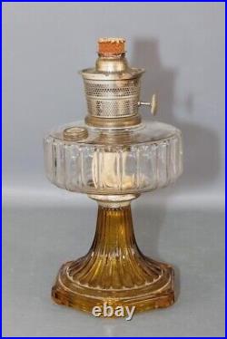Aladdin B-106 Corinthian Clear Over Amber Oil Lamp With Model B Burner 1936