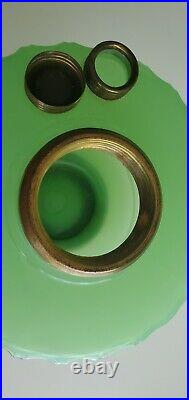 Aladdin B-111 Apple Green Moonstone Corinthian Glass Lamp Font only