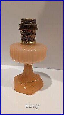 Aladdin B-112 Rose Moonstone Corinthian Oil Lamp 1935-36 Model B Burner