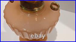 Aladdin B-112 Rose Moonstone Corinthian Oil Lamp 1935-36 Model B Burner