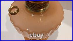 Aladdin B-112 Rose Moonstone Corinthian Oil Lamp 1935-36 Model B Burner