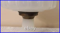 Aladdin B-114 White Moonstone Corinthian Oil Lamp With B Complete Burner