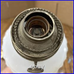 Aladdin B-114 White Moonstone Corinthian Oil Lamp With B Electrified Burner 12