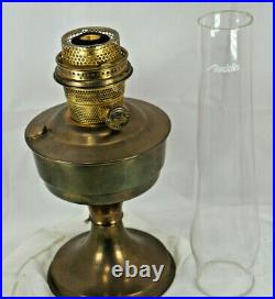 Aladdin B-139 brass plate Kerosene Oil Lamp Model B Burner Lox-on chimney