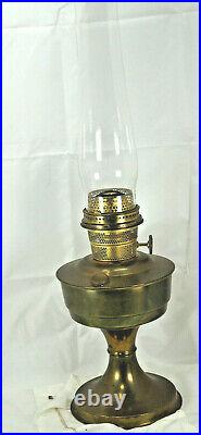 Aladdin #B-139 brass plate Kerosene Oil Lamp Model B Burner plus Lox-on chimney
