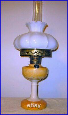 Aladdin B-27 Simplicity Gold Lustre Kerosene Ornate Workable Lamp with Shade
