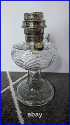 Aladdin B-39 Clear Washington Drape Oil Lamp 1939 With Model B Burner Uranium