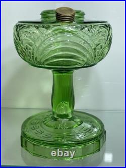 Aladdin B-54 Green Washington Drape Plain Stem Model B Burner Oil Lamp 1941 & 42
