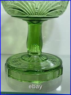 Aladdin B-54 Green Washington Drape Plain Stem Model B Burner Oil Lamp 1941 & 42