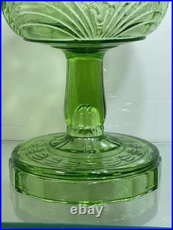 Aladdin B-54 Green Washington Drape Plain Stem Model B Burner Oil Lamp 1941 & 42