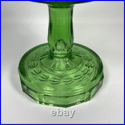 Aladdin B-54 Washington Drape Green Glass Oil Lamp With Model B Burner Glows UV