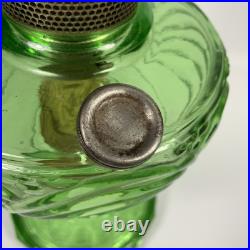 Aladdin B-54 Washington Drape Green Glass Oil Lamp With Model B Burner Glows UV