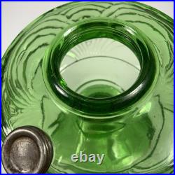 Aladdin B-54 Washington Drape Green Glass Oil Lamp With Model B Burner Glows UV