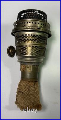 Aladdin B-54 Washington Drape Green Glass Oil Lamp With Model B Burner Glows UV