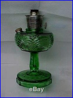 Aladdin B-54E Org. Emerald (bluish) Green Washing Drape Oil Lamp