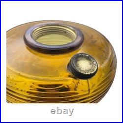 Aladdin B-82 Dark Amber Beehive Pattern Kerosene Oil Lamp 1937-1938 Vintage