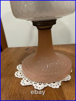 Aladdin B-91 Pink & White Moonstone Diamond Quilt Kerosene Oil Lamp Nutype B