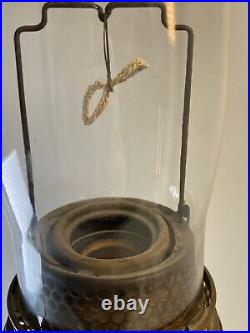 Aladdin B Green Jadeite 1930's Corinthian Kerosene Oil Lamp Burner /Tall Chimney