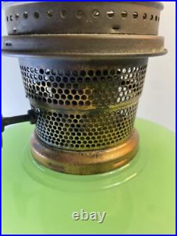 Aladdin B Green Jadeite 1930's Corinthian Kerosene Oil Lamp Burner /Tall Chimney