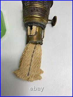 Aladdin B Green Jadeite 1930's Corinthian Kerosene Oil Lamp Burner /Tall Chimney