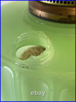 Aladdin B Green Jadeite 1930's Corinthian Kerosene Oil Lamp Burner /Tall Chimney