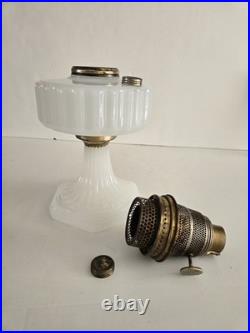 Aladdin B114 White Moonstone Corinthian Oil Lamp With B Burner No Flame Spreader