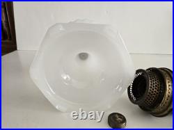 Aladdin B114 White Moonstone Corinthian Oil Lamp With B Burner No Flame Spreader