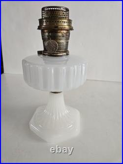 Aladdin B114 White Moonstone Corinthian Oil Lamp With B Burner No Flame Spreader
