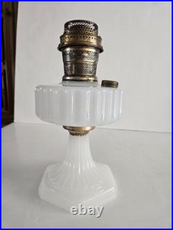 Aladdin B114 White Moonstone Corinthian Oil Lamp With B Burner No Flame Spreader