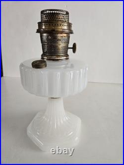 Aladdin B114 White Moonstone Corinthian Oil Lamp With B Burner No Flame Spreader