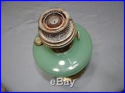 Aladdin B97 Queen Green Moonstone Kerosene Oil Lamp Model B Burner Jadeite Vtg