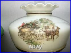 Aladdin BEEHIVE Lamp Honey Amber Glass HORSE DRAWN Shade WithCHIMNEY & BURNER