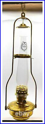 Aladdin BH815 Classic Tilt Frame Hanging Lamp with Brown Bowl & Solid Brass Parts