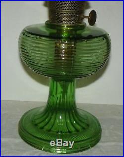 Aladdin Beehive Green Depression Glass Nu-Type Model B Oil Lamp Kerosene Vintage