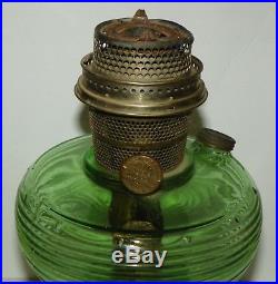 Aladdin Beehive Green Depression Glass Nu-Type Model B Oil Lamp Kerosene Vintage