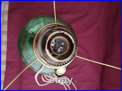 Aladdin Beehive Green Glass Kerosine Oil Lamp Shade Chimney Spider
