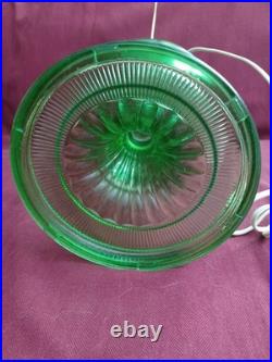 Aladdin Beehive Green Glass Kerosine Oil Lamp Shade Chimney Spider
