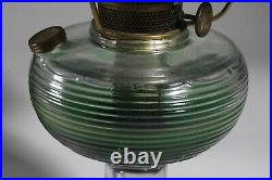 Aladdin Beehive clear to green oil lamp