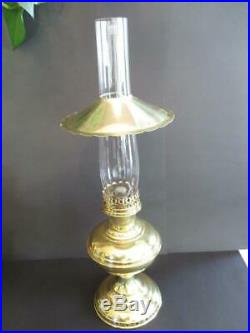 Aladdin Brass 1915-16 Model 6 Oil Lamp With Chimney & Shade
