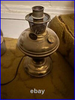 Aladdin Brass Burner and Brass Font Model No. 6 Oil/Kerosene Lamp