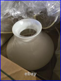 Aladdin Brass Hanging Incandescent Oil Lamp with White Tapered Shade New in Box