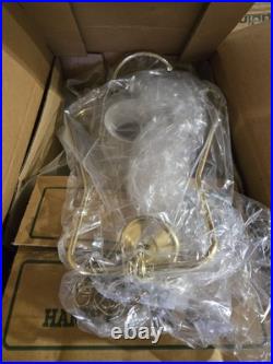 Aladdin Brass Hanging Incandescent Oil Lamp with White Tapered Shade New in Box