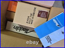 Aladdin Brass Heritage Incandescent Oil Lamp with White Swirl Shade New in Box